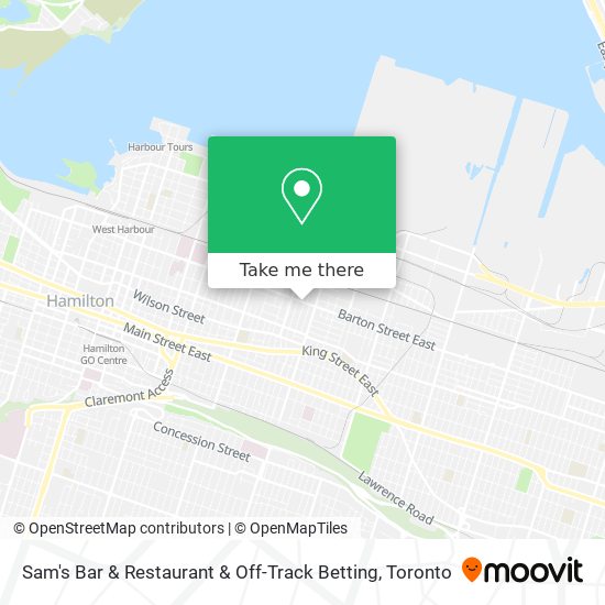 Sam's Bar & Restaurant & Off-Track Betting map