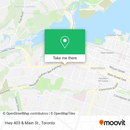 Hwy 403 & Main St. map