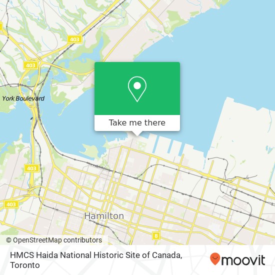 HMCS Haida National Historic Site of Canada map