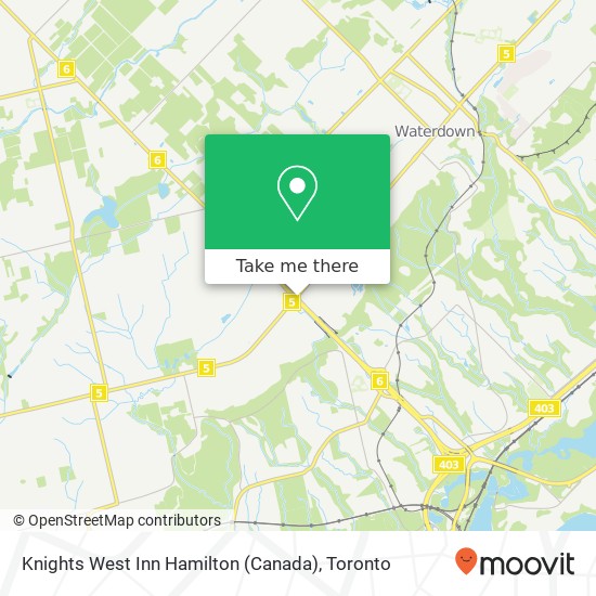 Knights West Inn Hamilton (Canada) map