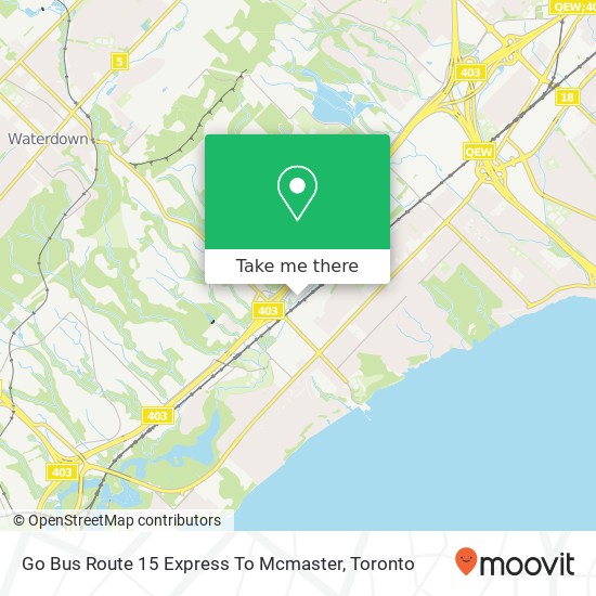 Go Bus Route 15 Express To Mcmaster map