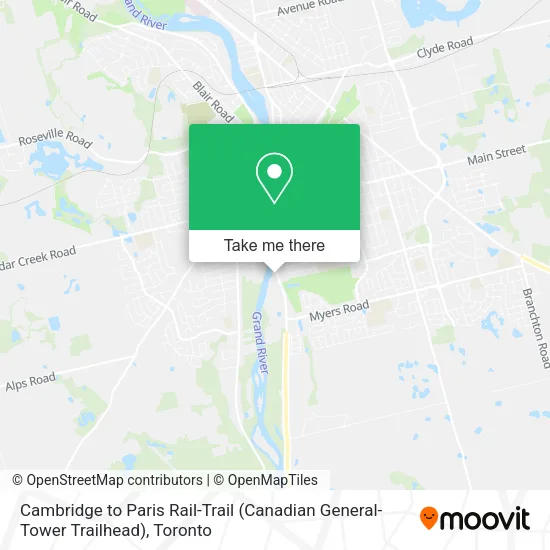 Cambridge to Paris Rail-Trail (Canadian General-Tower Trailhead) map