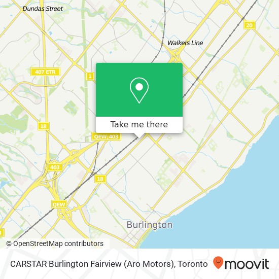 CARSTAR Burlington Fairview (Aro Motors) map
