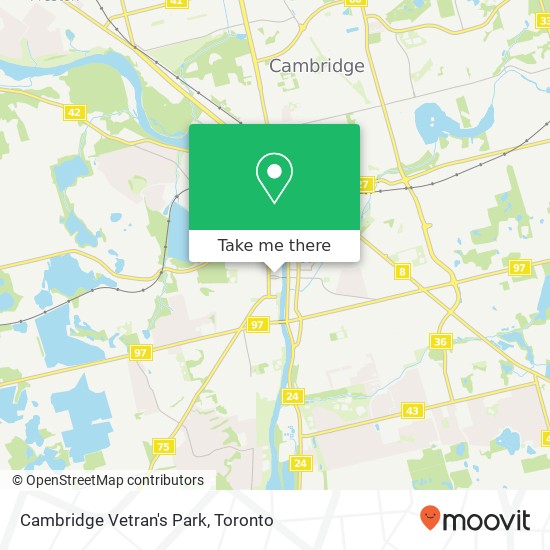Cambridge Vetran's Park map