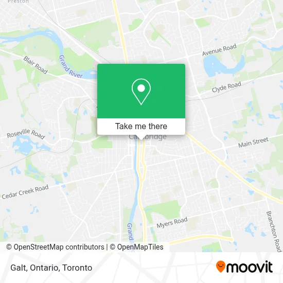 Galt, Ontario map