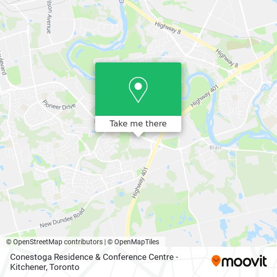 Conestoga Residence & Conference Centre - Kitchener map