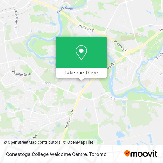 Conestoga College Welcome Centre map