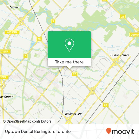 Uptown Dental Burlington map