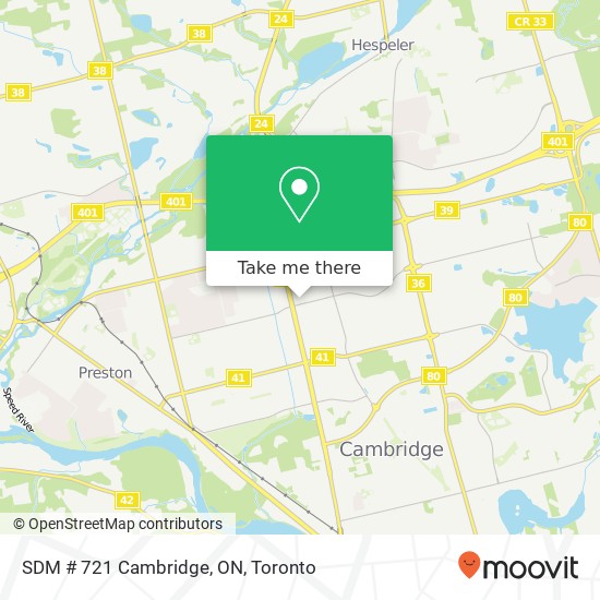 SDM # 721 Cambridge, ON map