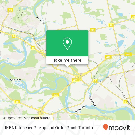 IKEA Kitchener Pickup and Order Point map