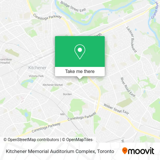 Kitchener Memorial Auditorium Complex map
