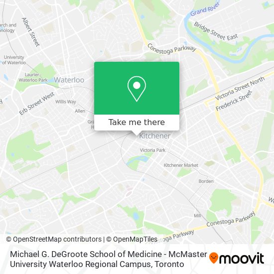 Michael G. DeGroote School of Medicine - McMaster University Waterloo Regional Campus map