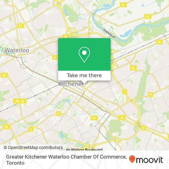 Greater Kitchener Waterloo Chamber Of Commerce map