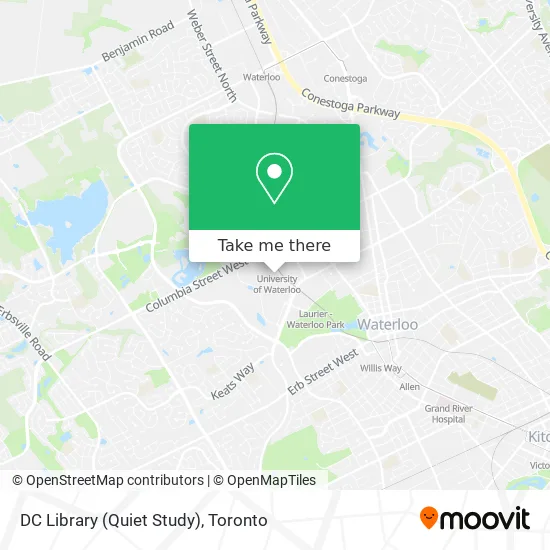 Toronto Quiet Streets Map How To Get To Dc Library (Quiet Study) In Waterloo By Bus Or Streetcar?