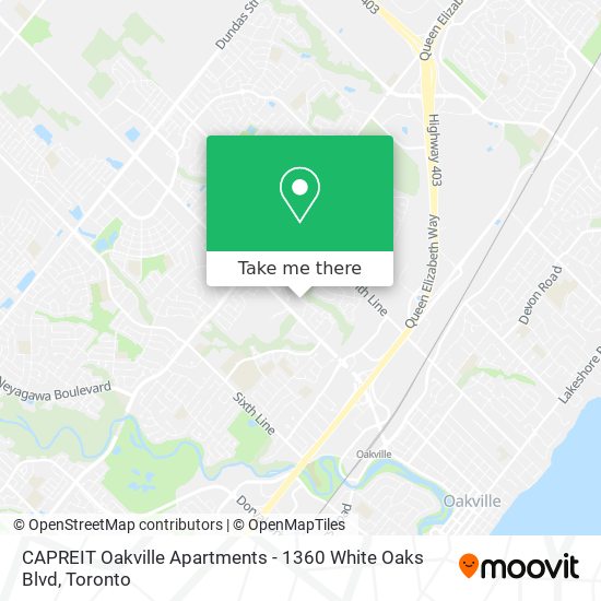CAPREIT Oakville Apartments - 1360 White Oaks Blvd map