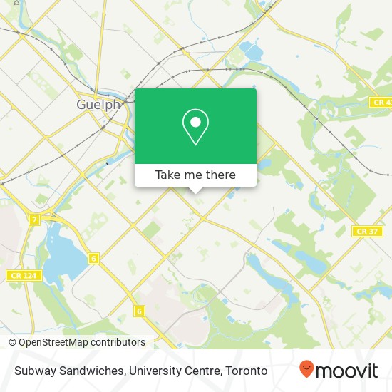 Subway Sandwiches, University Centre map