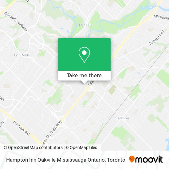 Hampton Inn Oakville Mississauga Ontario map