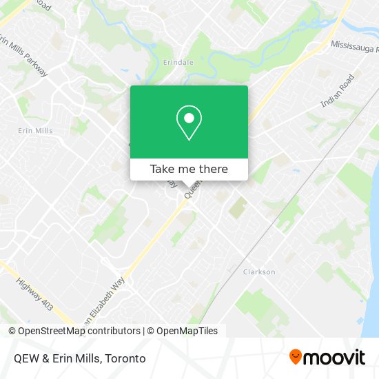 QEW & Erin Mills map