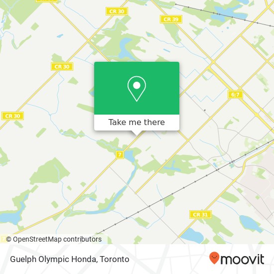 Guelph Olympic Honda map