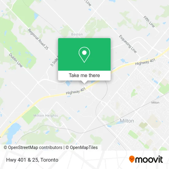 Hwy 401 & 25 map