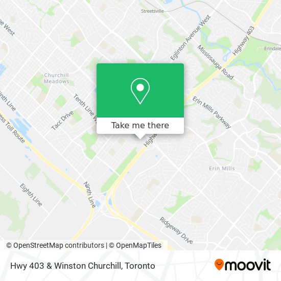 Hwy 403 & Winston Churchill map