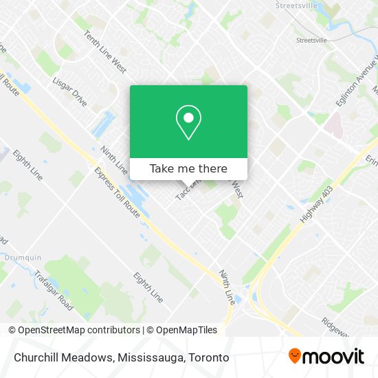 Churchill Meadows, Mississauga map