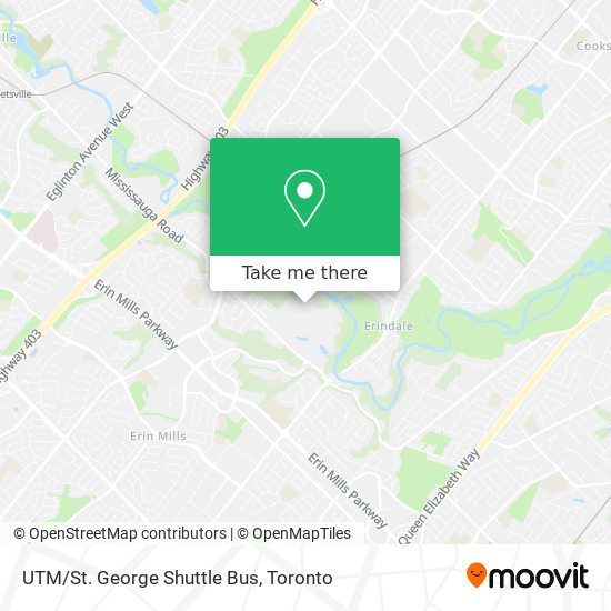 UTM/St. George Shuttle Bus map