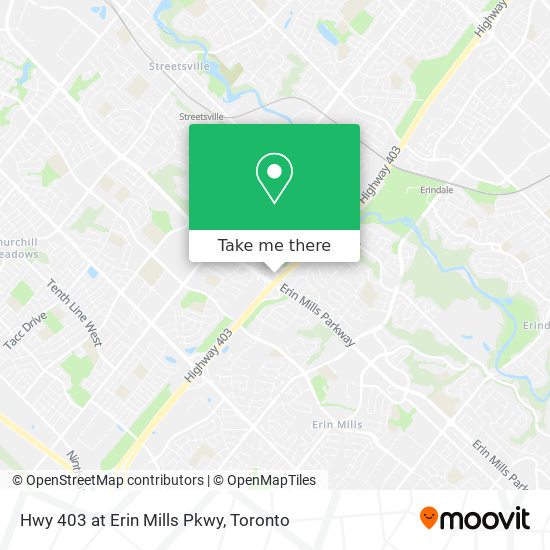 Hwy 403 at Erin Mills Pkwy map