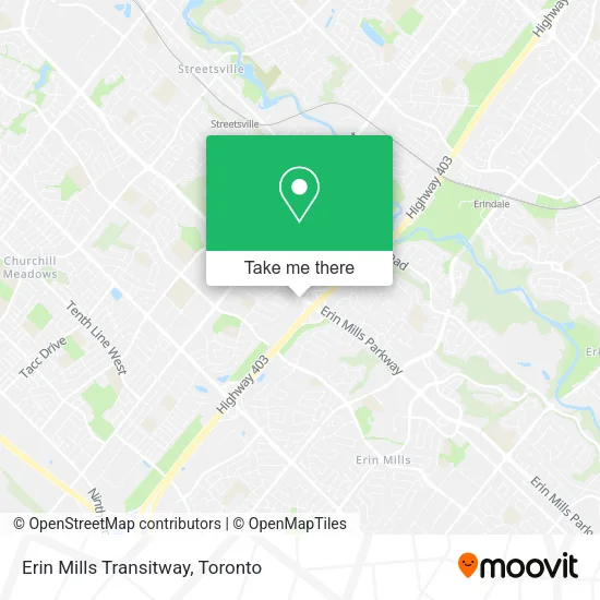 Erin Mills Transitway map
