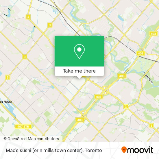 Mac's sushi (erin mills town center) map
