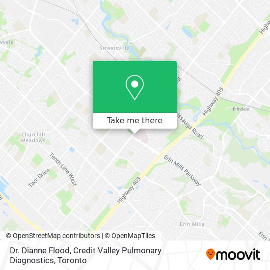 Dr. Dianne Flood, Credit Valley Pulmonary Diagnostics map