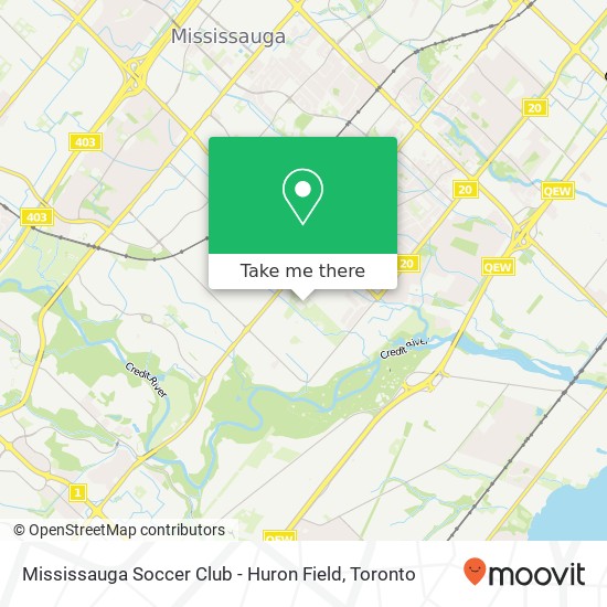 Mississauga Soccer Club - Huron Field map