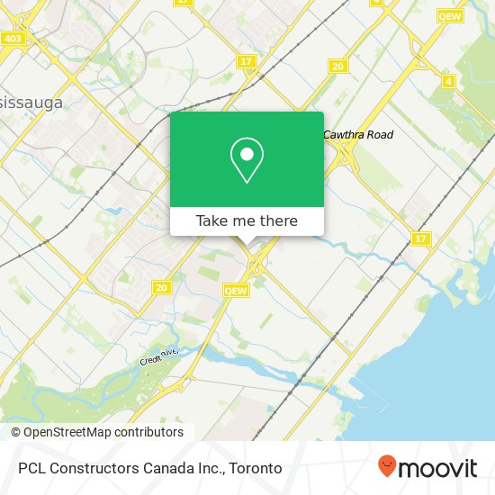 PCL Constructors  Canada Inc. map