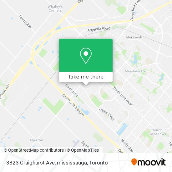 3823 Craighurst Ave, mississauga map