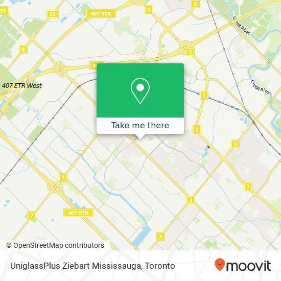 UniglassPlus Ziebart Mississauga map