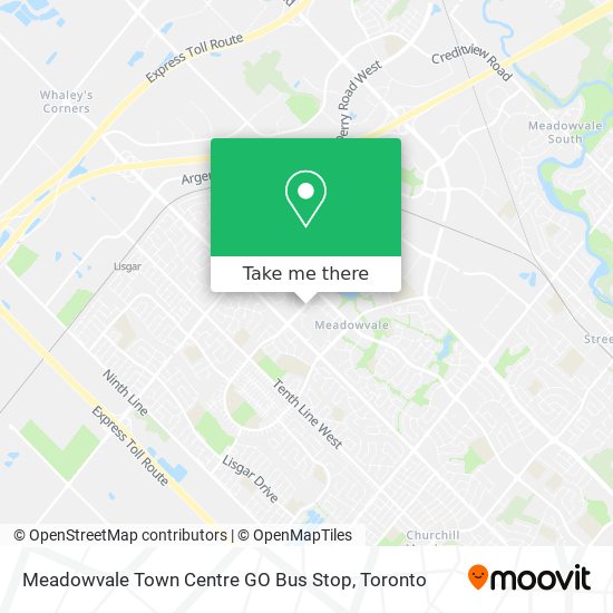 Meadowvale Town Centre GO Bus Stop map
