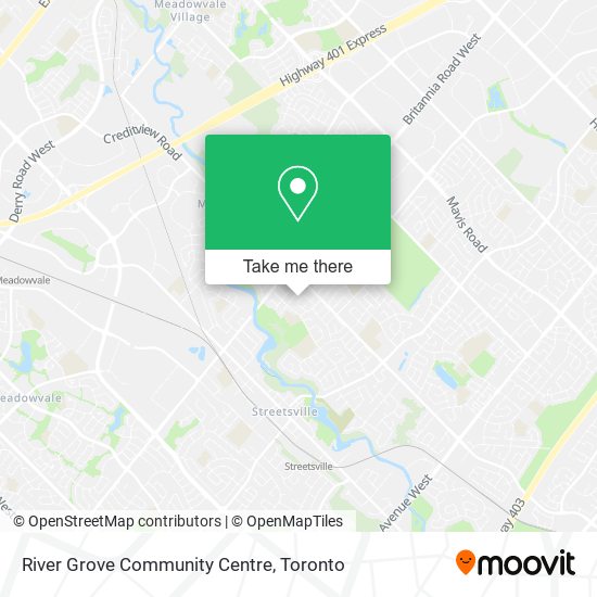 River Grove Community Centre map
