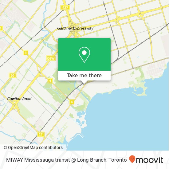MIWAY Mississauga transit @ Long Branch map