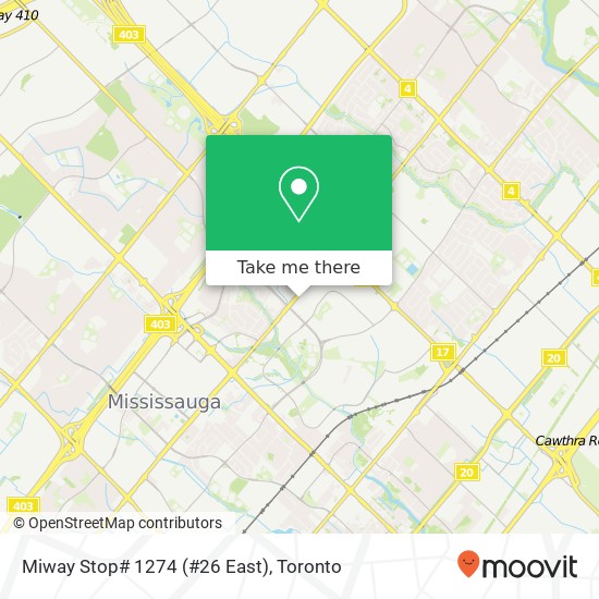 Miway Stop# 1274 (#26 East) map