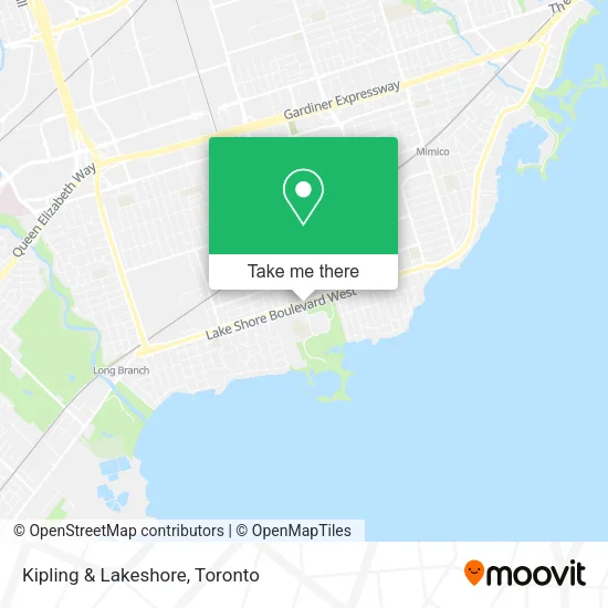 Kipling & Lakeshore map