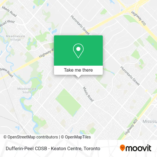 Dufferin-Peel CDSB - Keaton Centre map