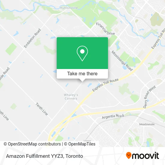 Amazon Fulfillment YYZ3 map