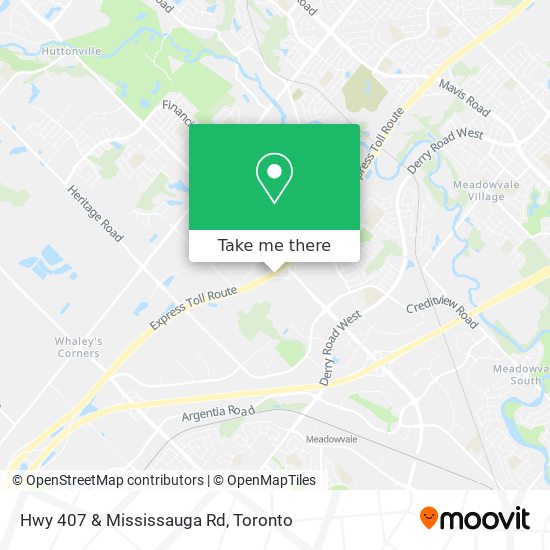 Hwy 407 & Mississauga Rd map