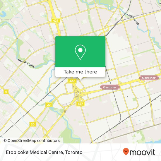 Etobicoke Medical Centre map