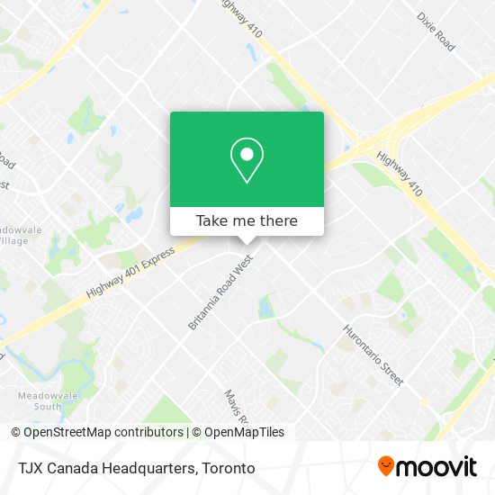TJX Canada Headquarters map
