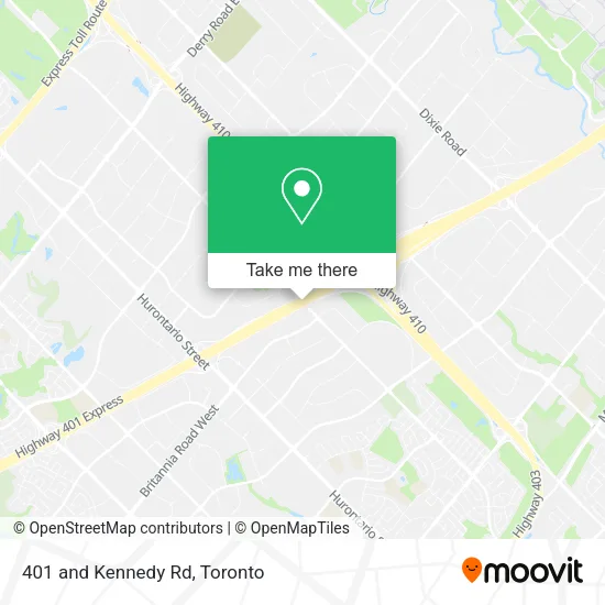 401 and Kennedy Rd map