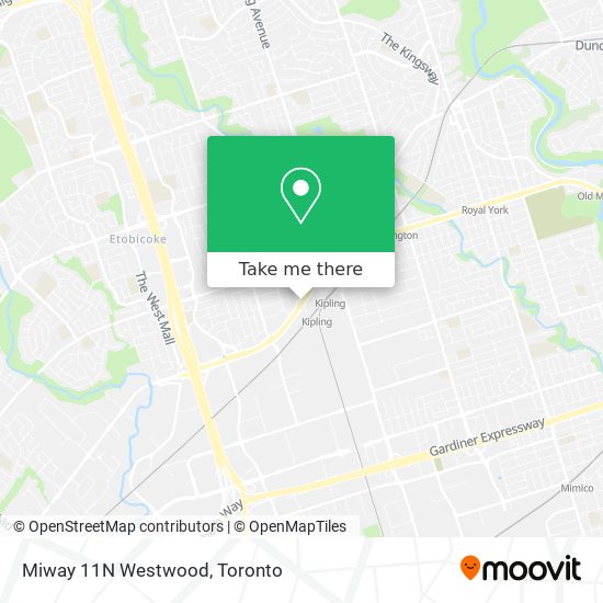 Miway 11N Westwood map