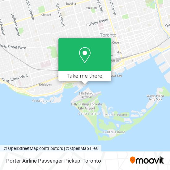 Porter Airline Passenger Pickup map