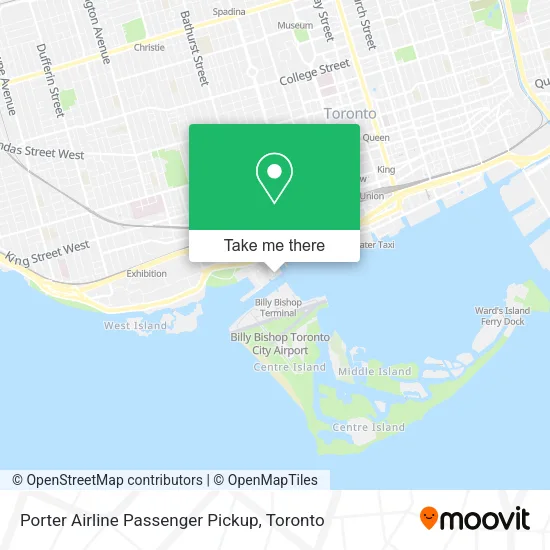 Porter Airline Passenger Pickup map