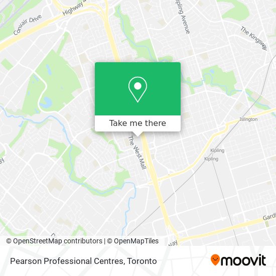 Pearson Professional Centres map